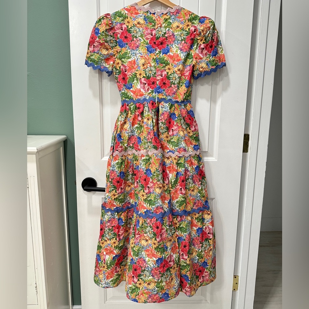 Aureum Madeleine Floral Multicolor Midi Dress - Picture 7 of 9